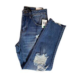 Almost Famous Womens Jeans Size 3 Distressed Medium Wash High Rise Cotton Y2K